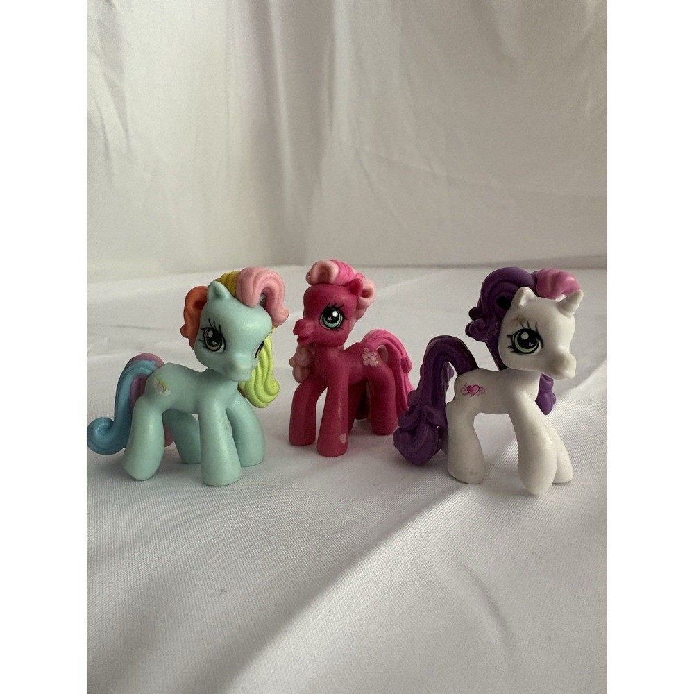 My Little Pony 2 Inch Mini Figures 3 pc Mixed Lot Rainbow Dash Pinkie Pie Rarity